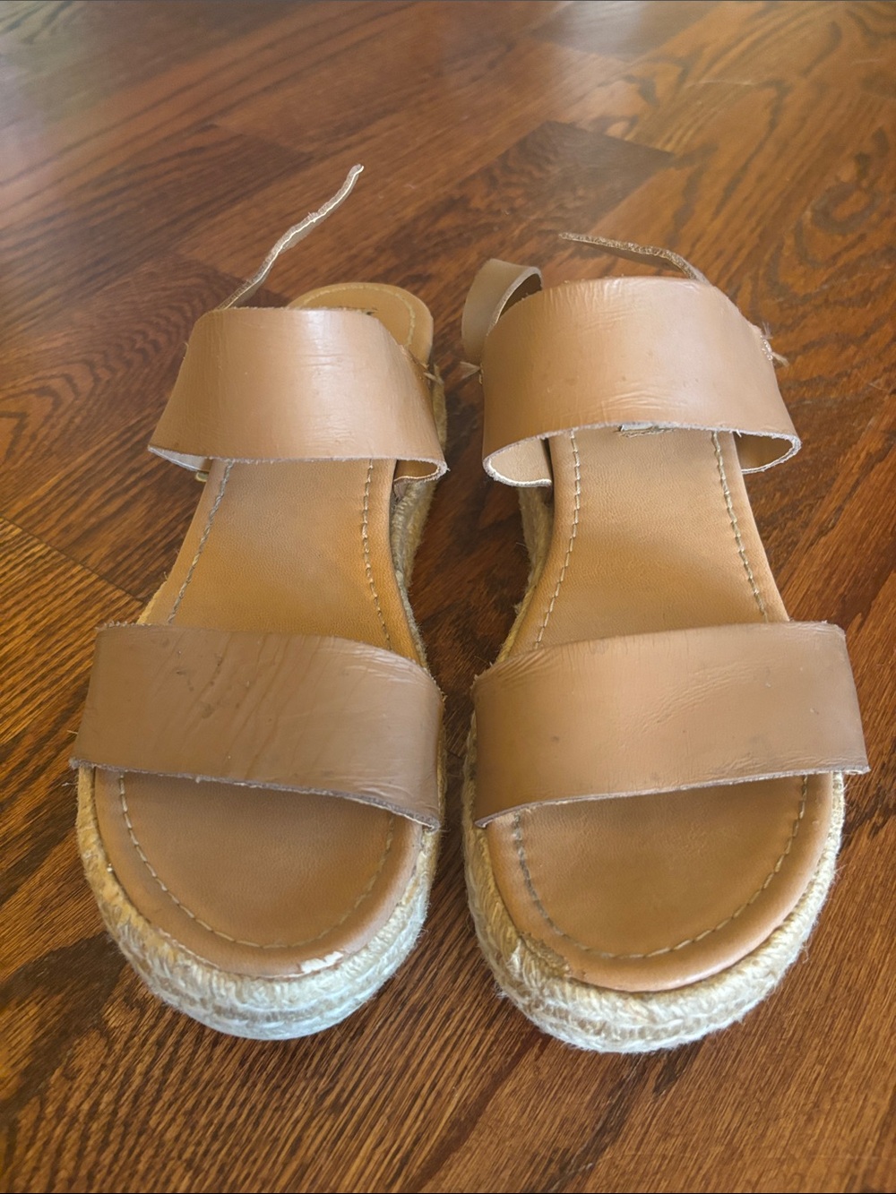 Steve Madden Tan Double-Strap Espadrille Platform Sandals
